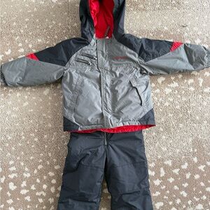 Columbia Black and Gray Snowsuit with Red Details 3T